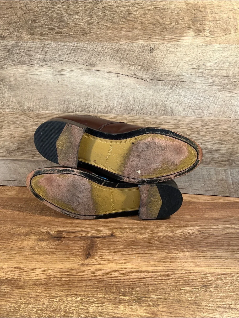 Cole Haan Men’s Dark Brown Leather Split-Toe Derby Shoes